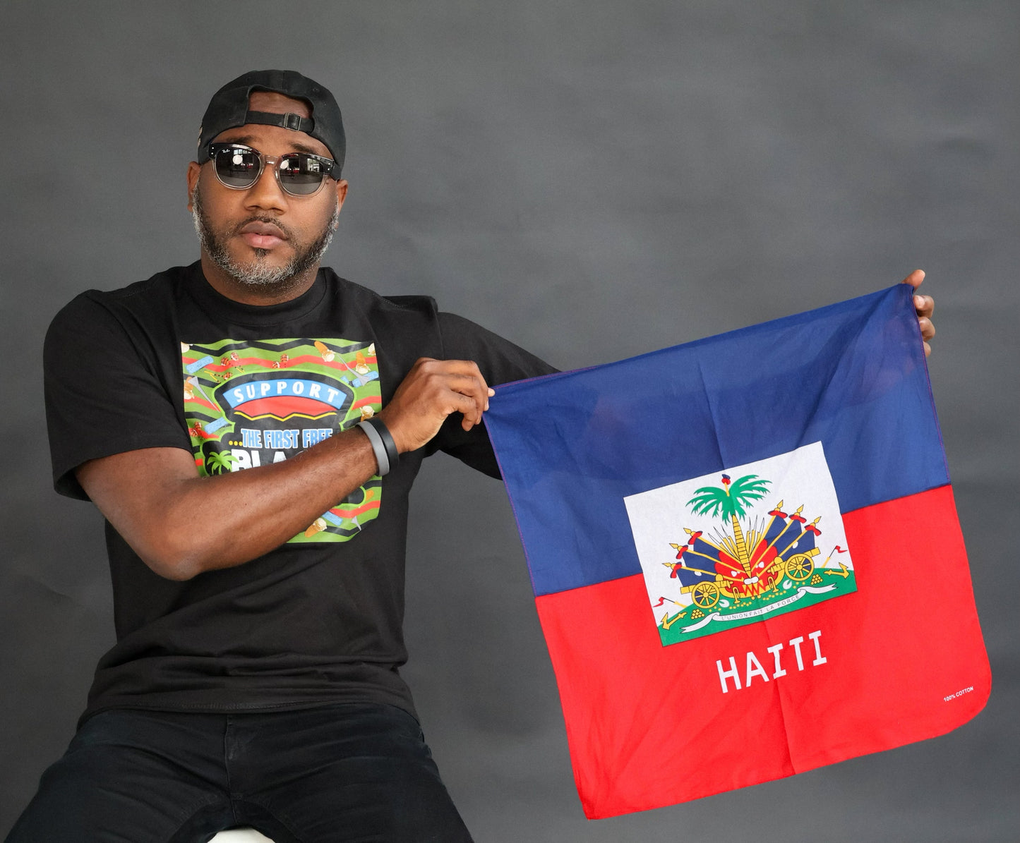 Haiti Flag Bandana Scarf 3
