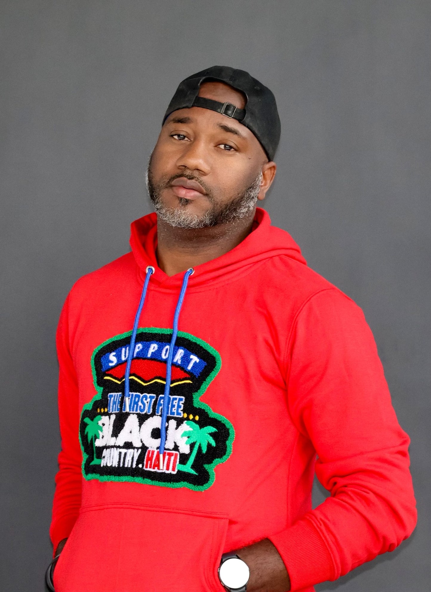 Support the first free black country Chenille Hoodie